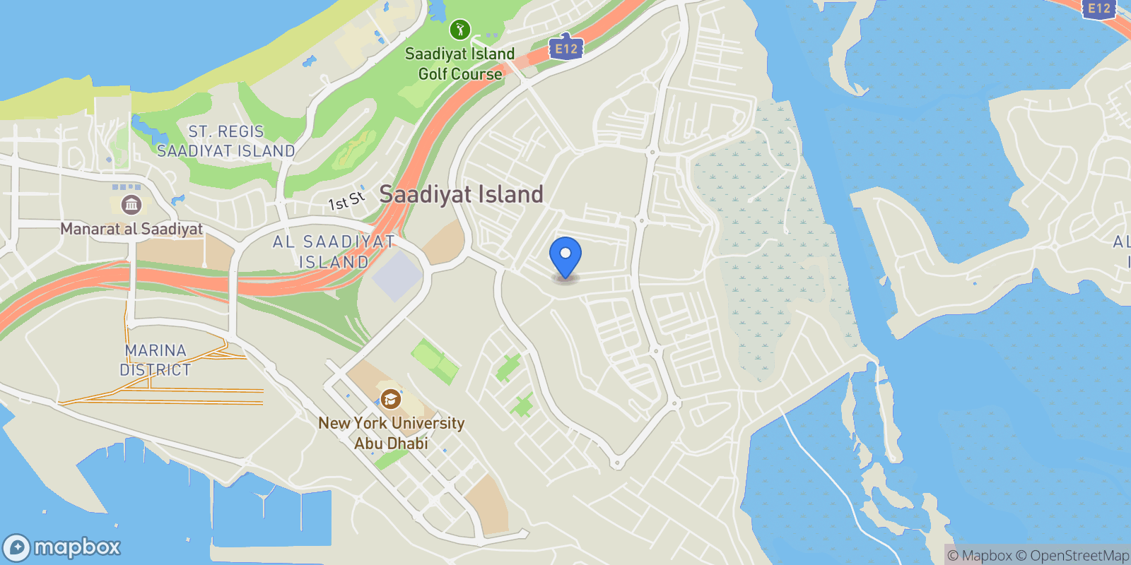 Map showing Saadiyat Island - Al Saadiyat Island - Abu Dhabi - United Arab Emirates, Abu Dhabi, Abu Dhabi, United Arab Emirates.
