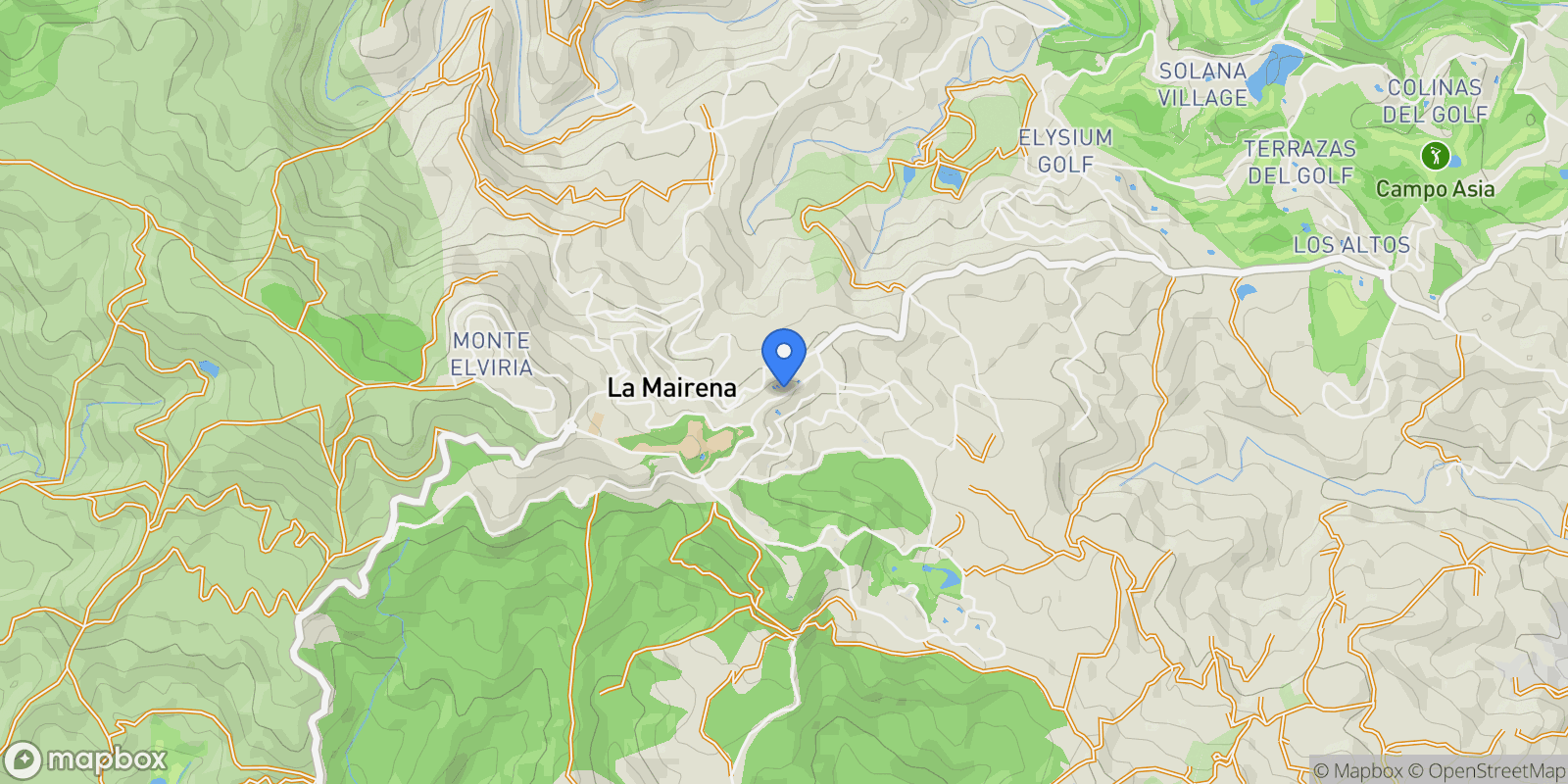 Map showing Marbella East, Marbella, Málaga, Marbella, Ojen, Andalusia, Spain.