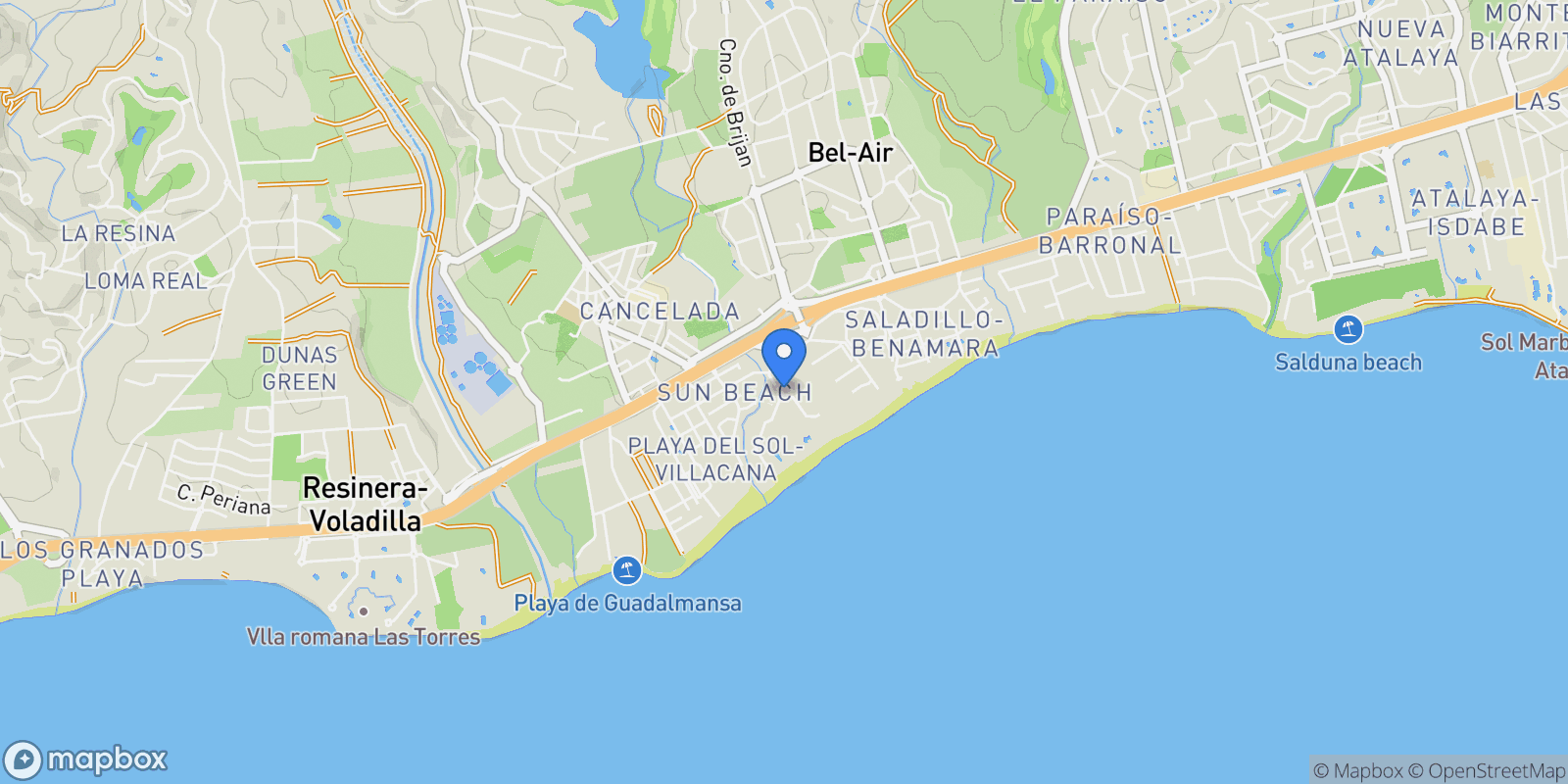 Map showing Costalita, Málaga, Costalita, Cancelada, Estepona, Andalusia.