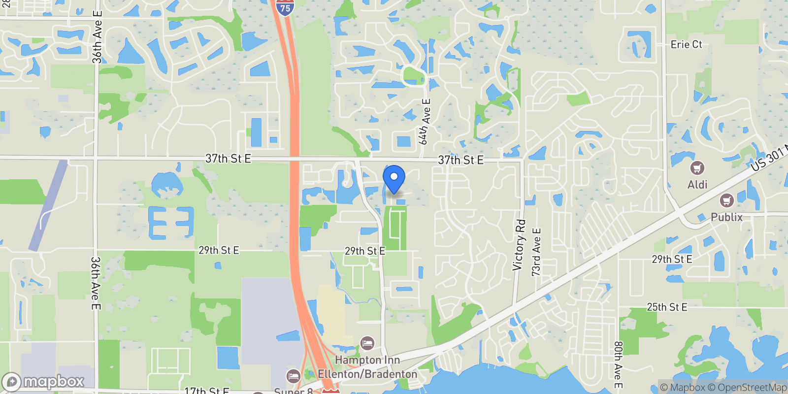Map showing 3316 61st Terrace East, Ellenton, Florida, United States.
