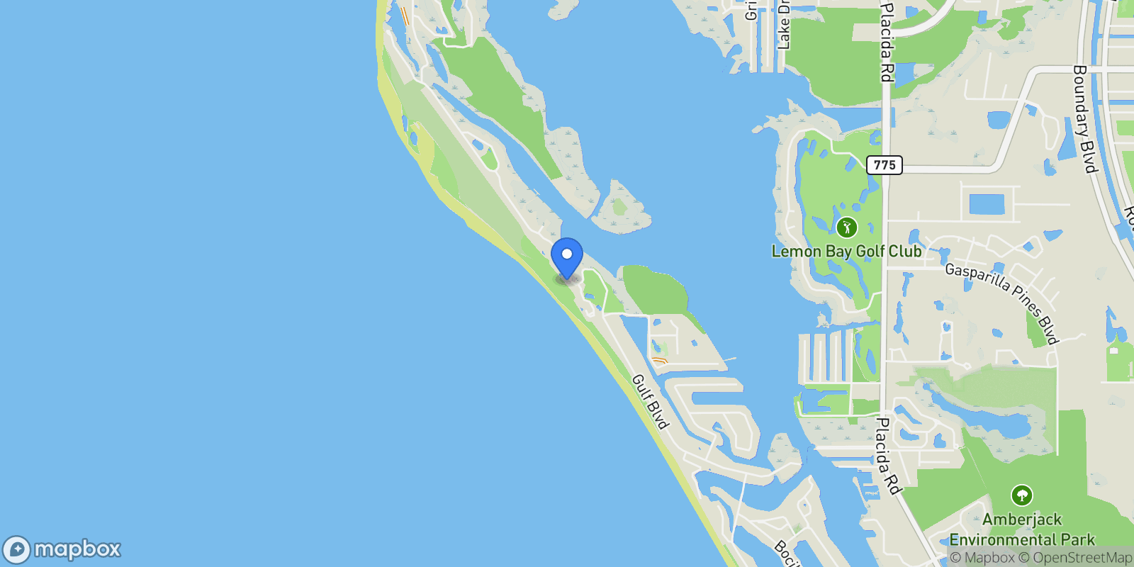 Map showing 7490 Palm Island Drive, Englewood, Florida, United States.