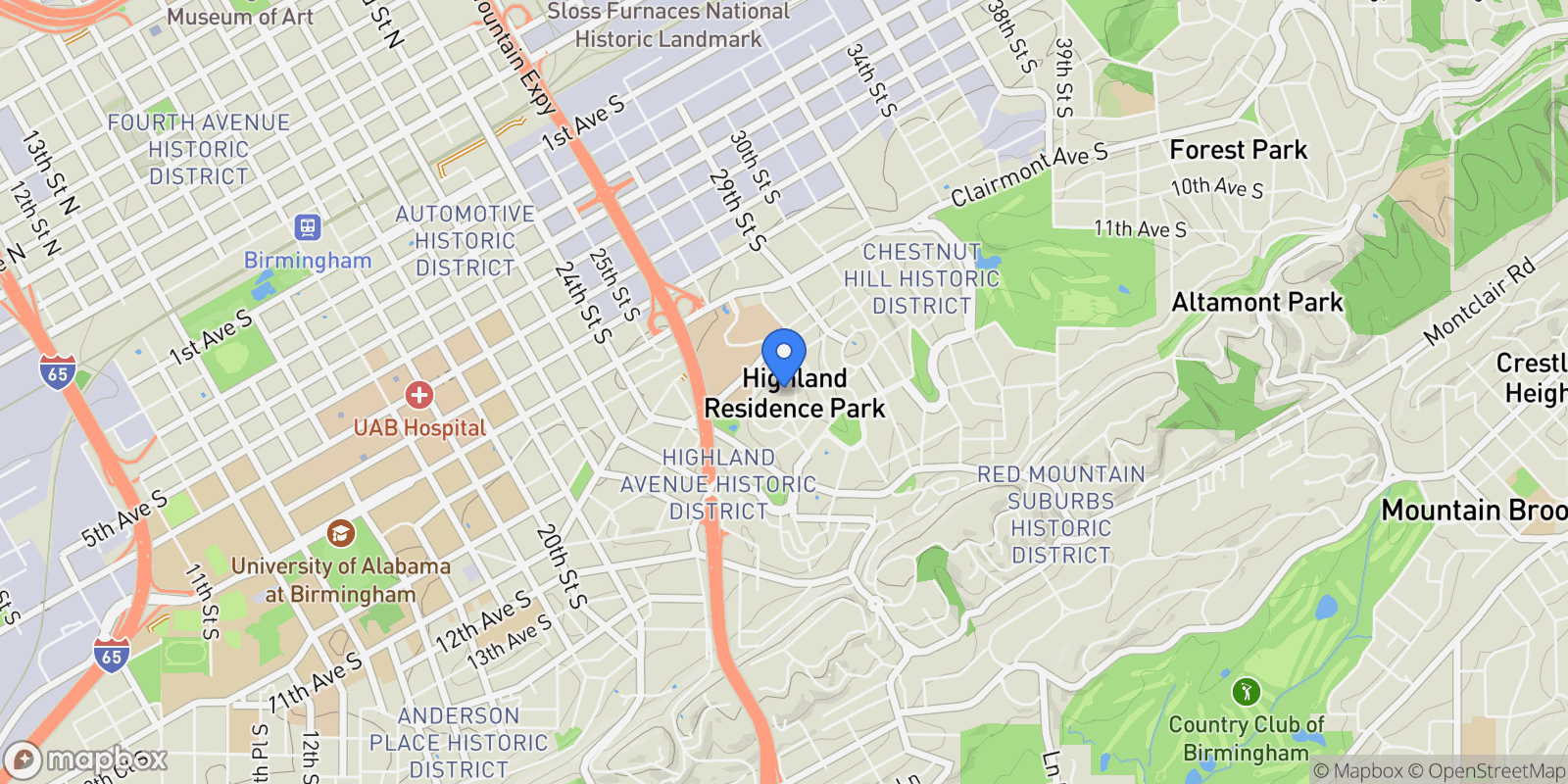 Map showing 2716 Hanover Circle South #301, Birmingham, AL 35205, Birmingham, Alabama, United States.