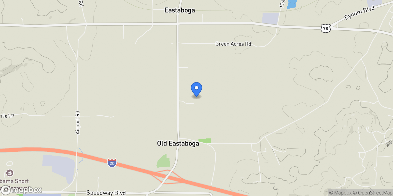 Map showing 221 John Ray Lane , Eastaboga, AL 36260, Eastaboga, Alabama, United States.