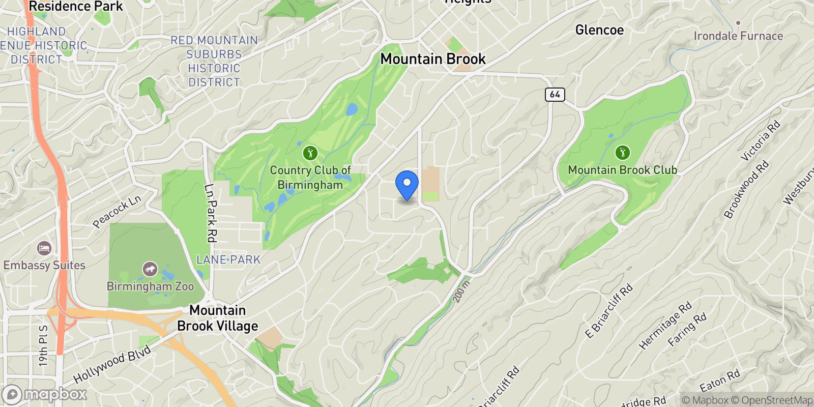 Map showing 23 Winthrop Avenue , Mountain Brook, AL 35213, Mountain Brook, Alabama, United States.