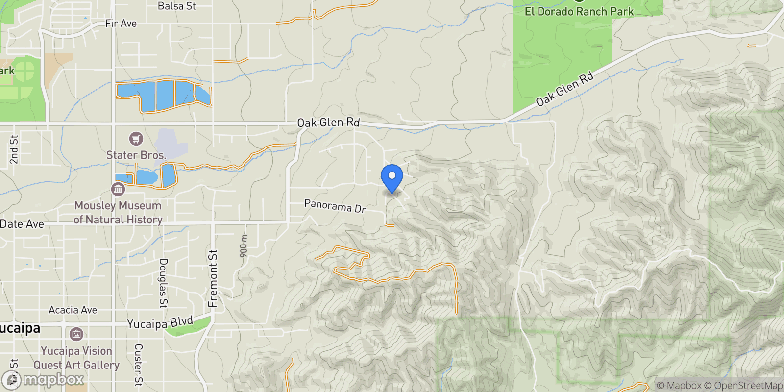 Map showing 36435 Jomar, Yucaipa, California, United States.