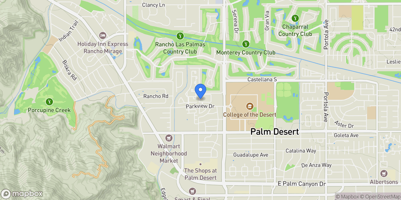 Map showing 72834 Fleetwood, Palm Desert, California, United States.