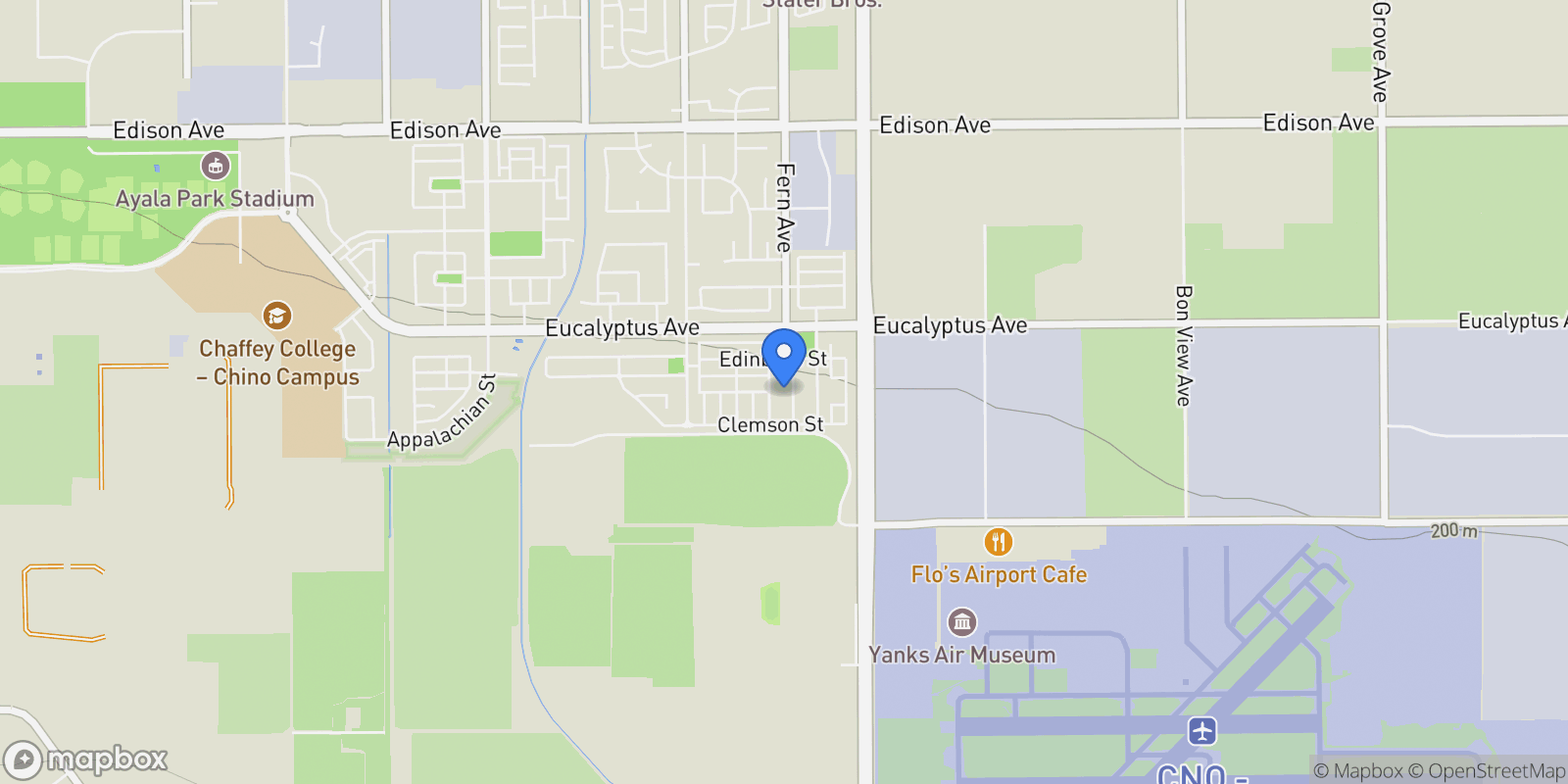 Map showing 14578 Manchester, Chino, California, United States.