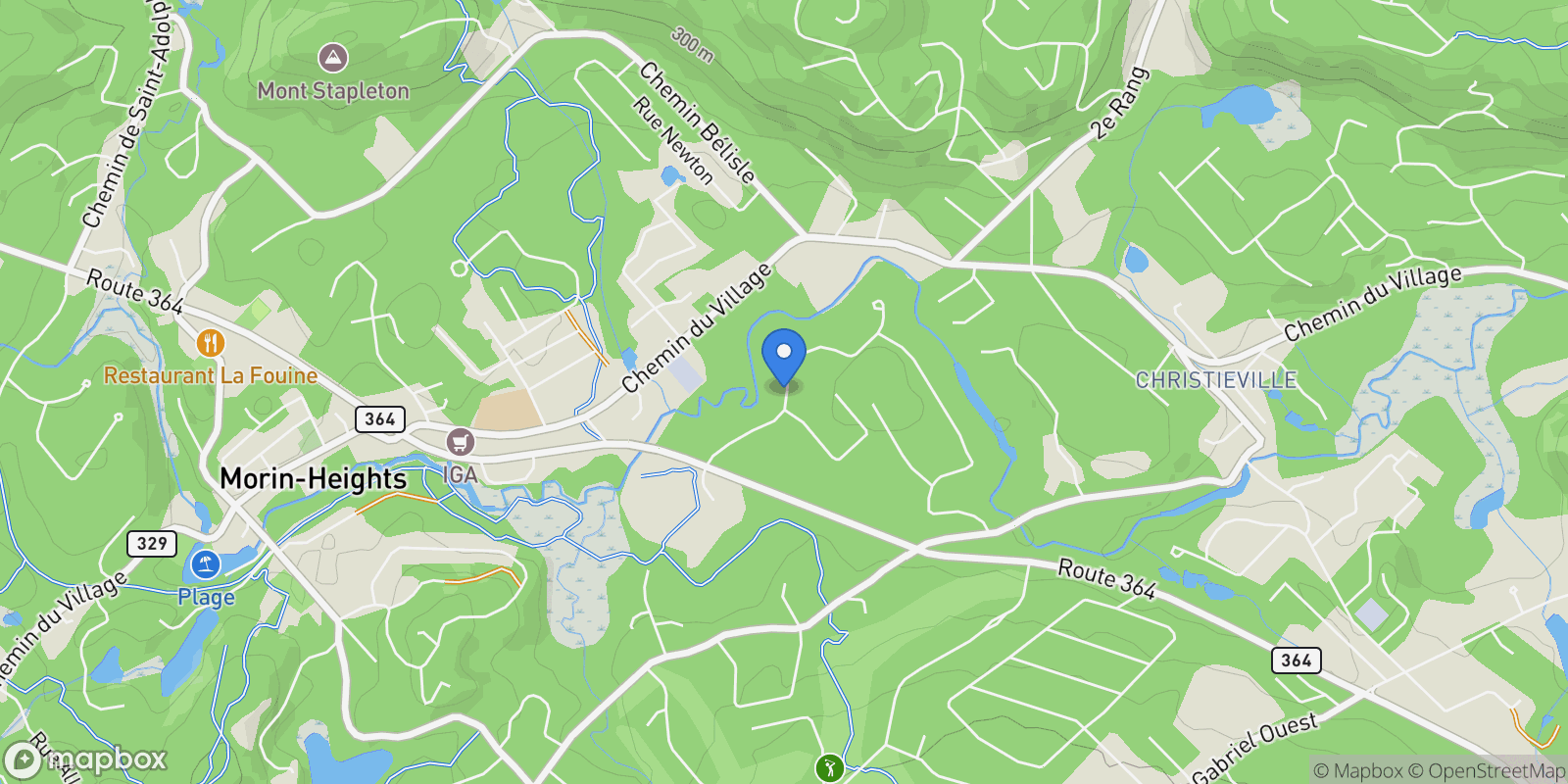 Map showing 70 Rue du Midi, Morin-Heights, Quebec, Canada.