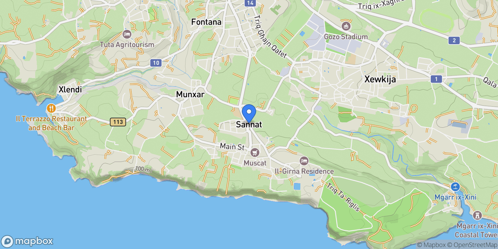 Map showing 26, Gozo, Sannat, Malta.
