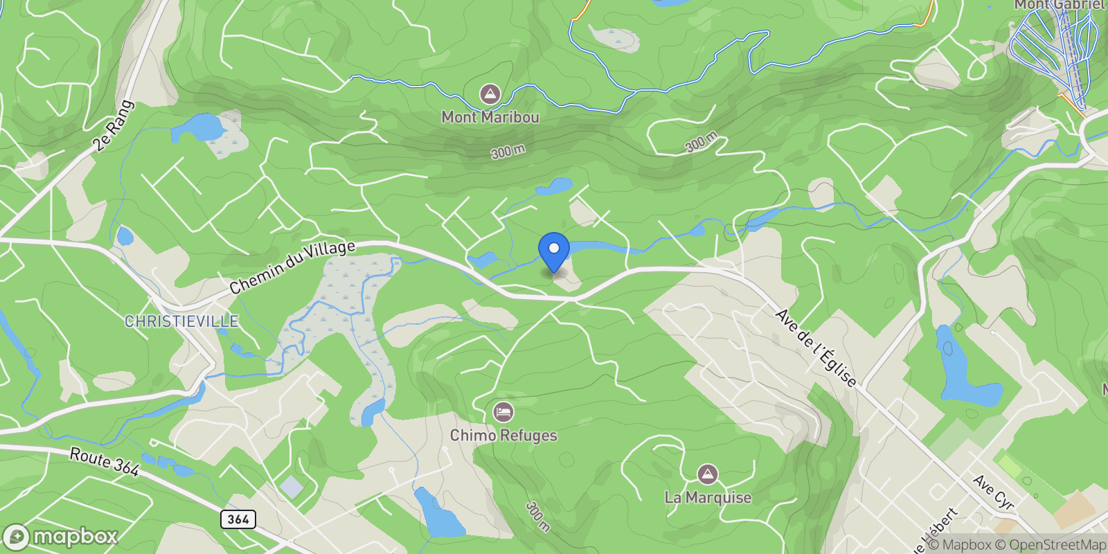 Map showing 523Z Av. de l'Église, Saint-Sauveur, Quebec, Canada.