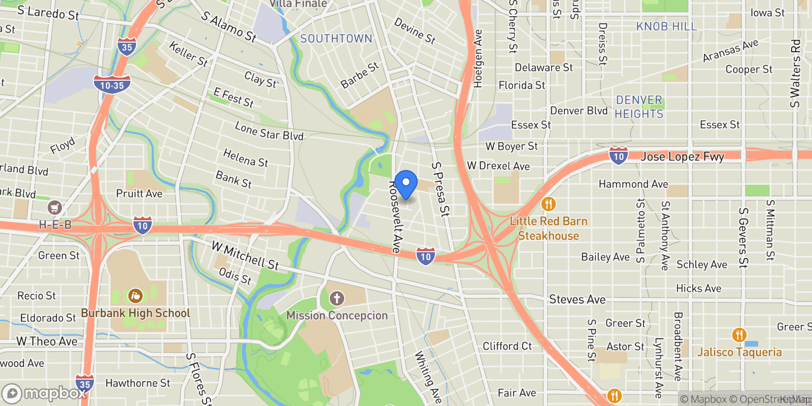 Map showing 127 Haynes, San Antonio, Texas, United States.