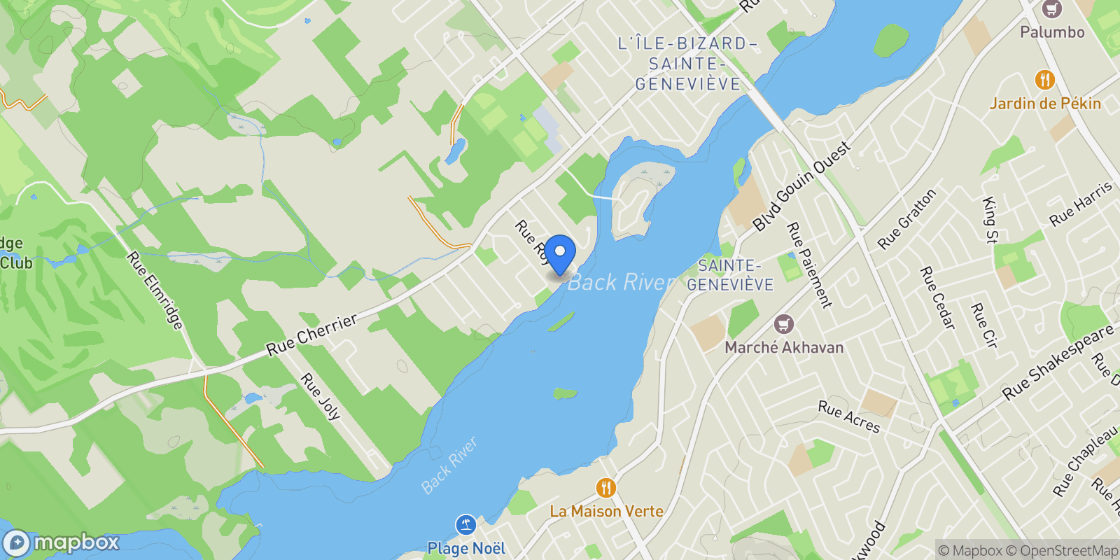 Map showing 20 Rue St-Charles, Montréal, Quebec, Canada.