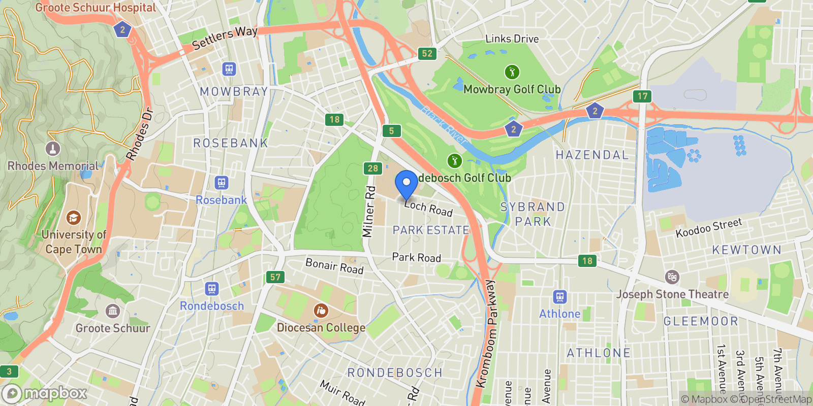 Map showing Loch Road, Cape Town, WC 7979, Cape Town, Western Cape, South Africa.