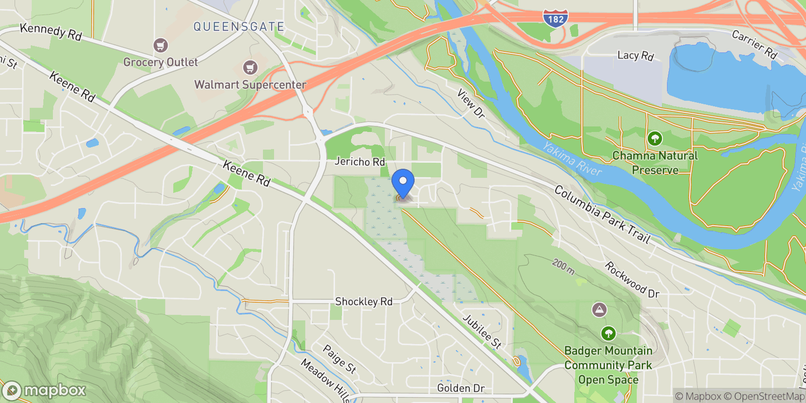 Map showing 1035 Badger Valley Way, Richland, WA 99352, Richland, Washington, United States.