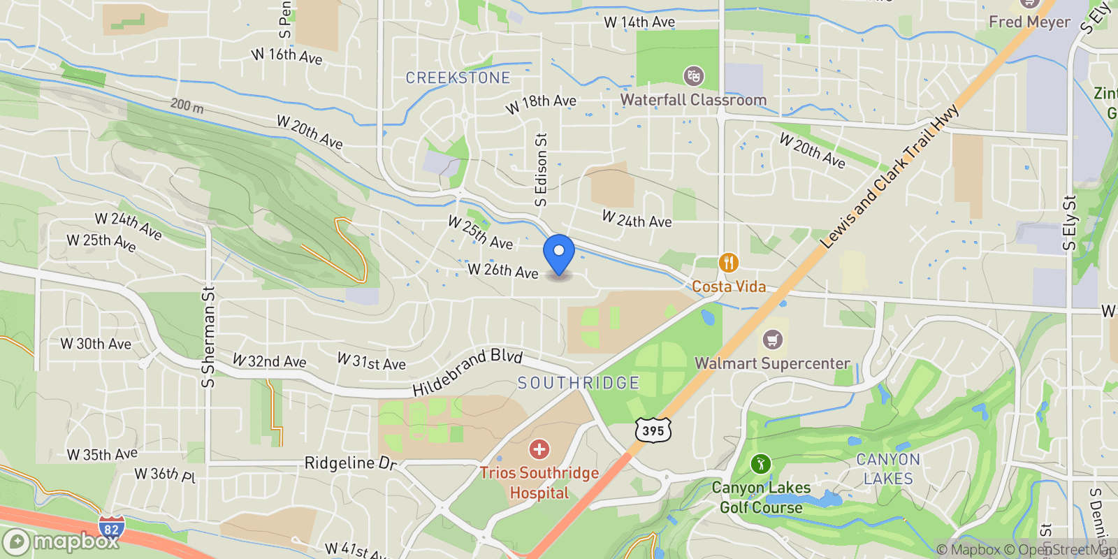 Map showing 5301 W 26th Ave, Kennewick, WA 99338, Kennewick, Washington, United States.