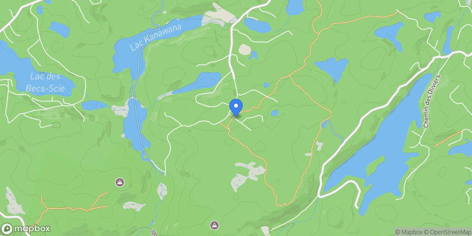 Map showing 11 Ch. des Fougères, Saint-Sauveur, Quebec, Canada.