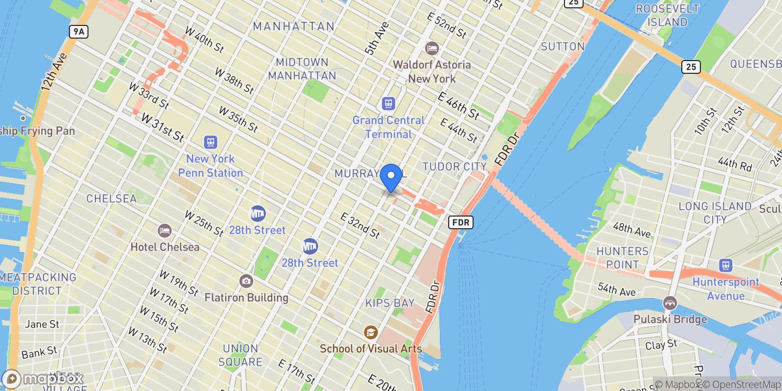 Map showing 200 E 36 St Owners, 200 E 36TH ST, New York, New York, United States.