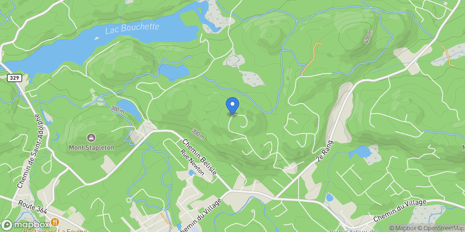 Map showing 60 Rue des Feux-Follets, Morin-Heights, Quebec, Canada.
