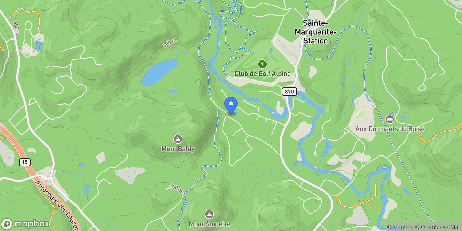 Map showing 2451 Ch. de l'Étang, Sainte-Adèle, Quebec, Canada.
