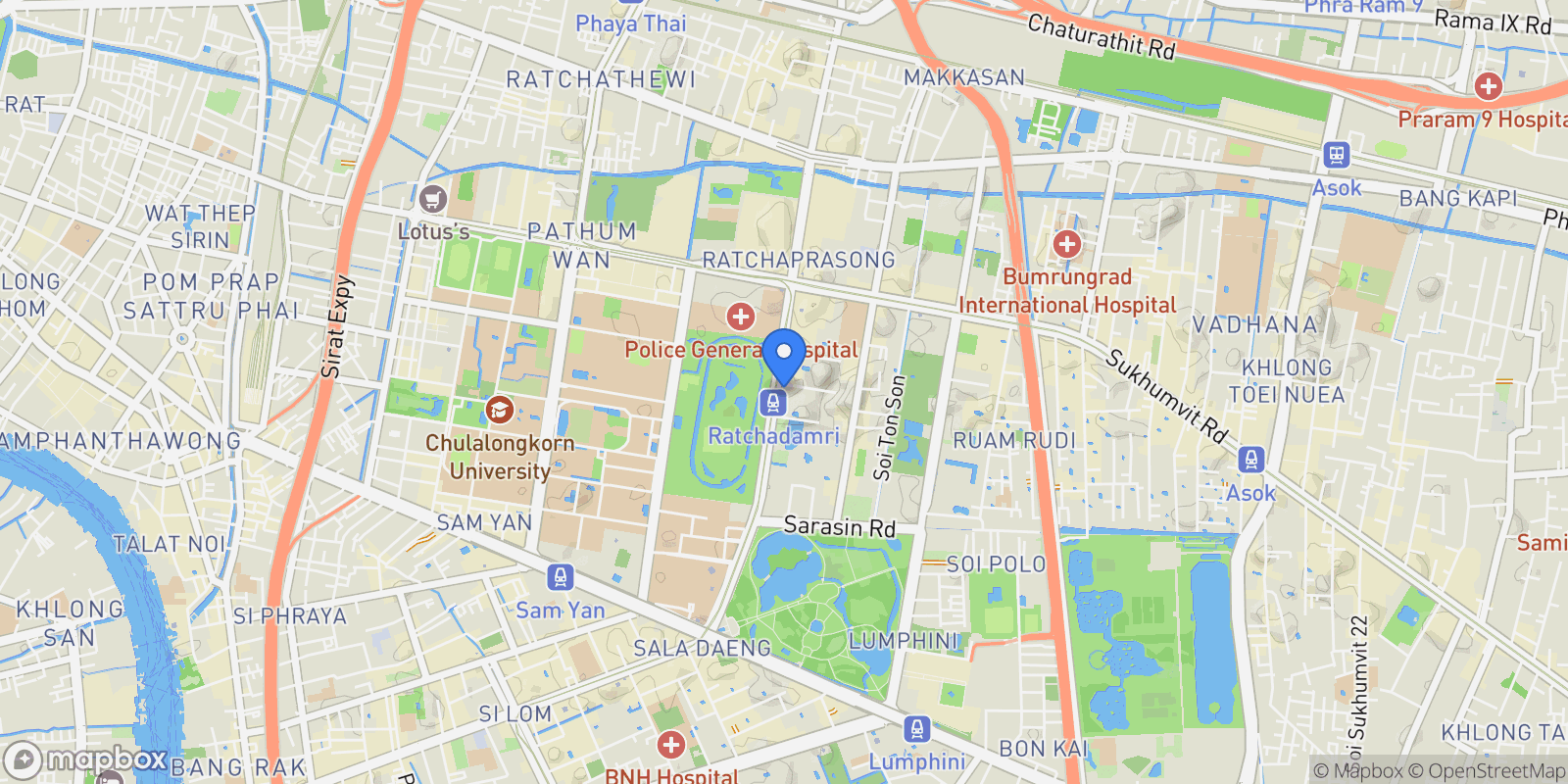 Map showing 159 Thanon Ratchadamri, Khwaeng Lumphini, Pathum Wan, Krung Thep Maha Nakhon 10330, Thailand, Bangkok, Krung Thep Maha Nakhon, Thailand.