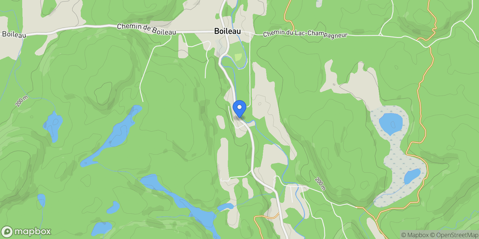 Map showing 467 Ch. des Mésanges, Boileau, Quebec, Canada.