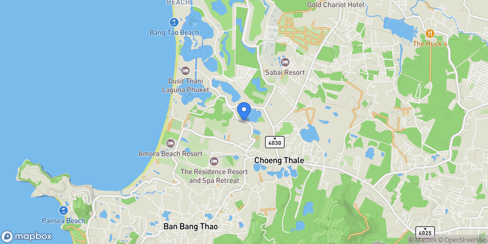 Map showing Cherngtalay, Soi Cherngtalay 16, Tambon Choeng Thale, Amphoe Thalang, Chang Wat Phuket 83110, Thailand, Choeng Thale, Phuket, Thailand.