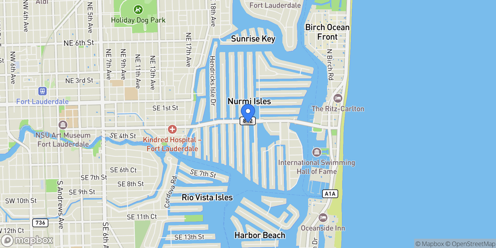 Map showing 300 Royal Plaza Dr, Fort Lauderdale, Florida, United States.
