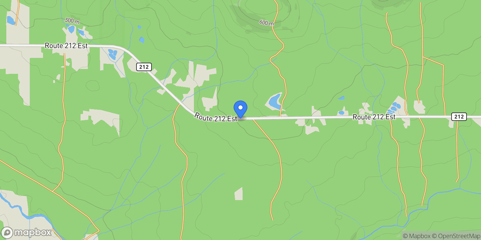 Map showing 141 Route 212 E., La Patrie, Quebec, Canada.