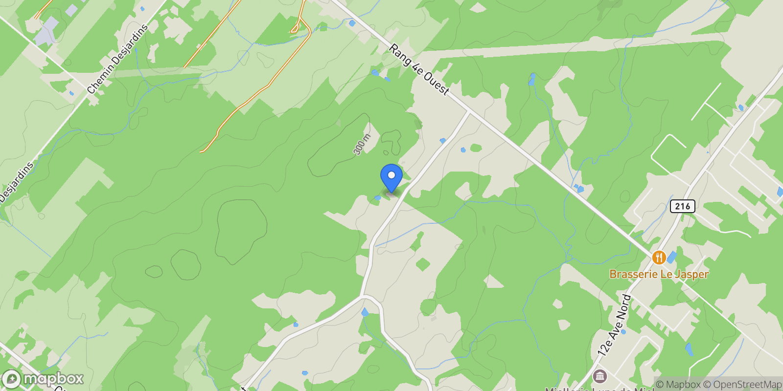 Map showing 123 Ch. Talbot, Stoke, Quebec, Canada.
