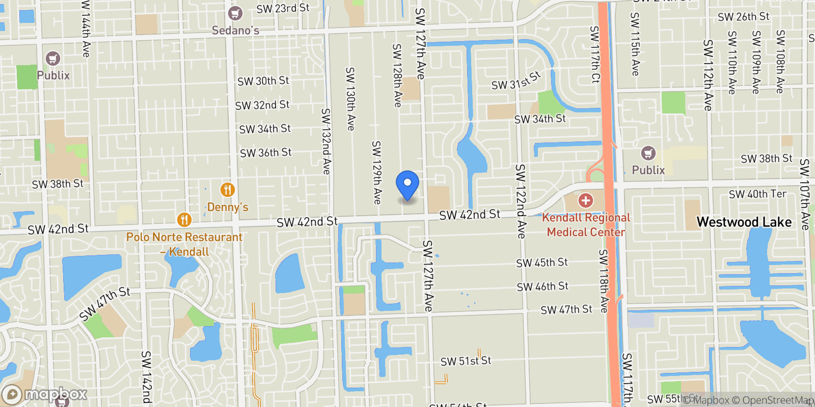 Map showing 4025 SW 128th Ave, Miami, Florida, United States.