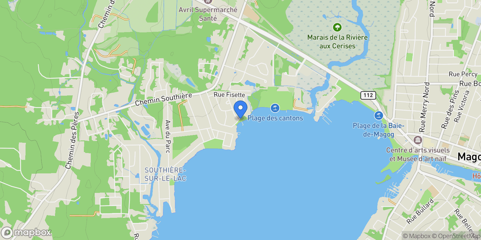 Map showing 2113 Rue Pierre-Hamel, Magog, Quebec, Canada.