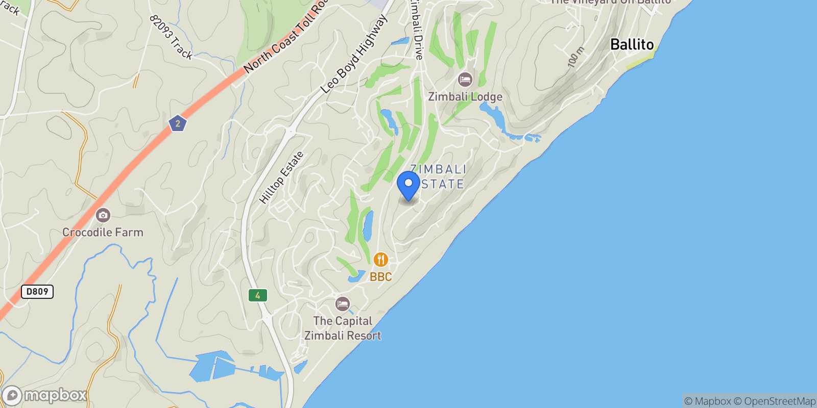 Map showing 3 Forestwood Drive, Dolphin Coast, KwaZulu-Natal, South Africa.