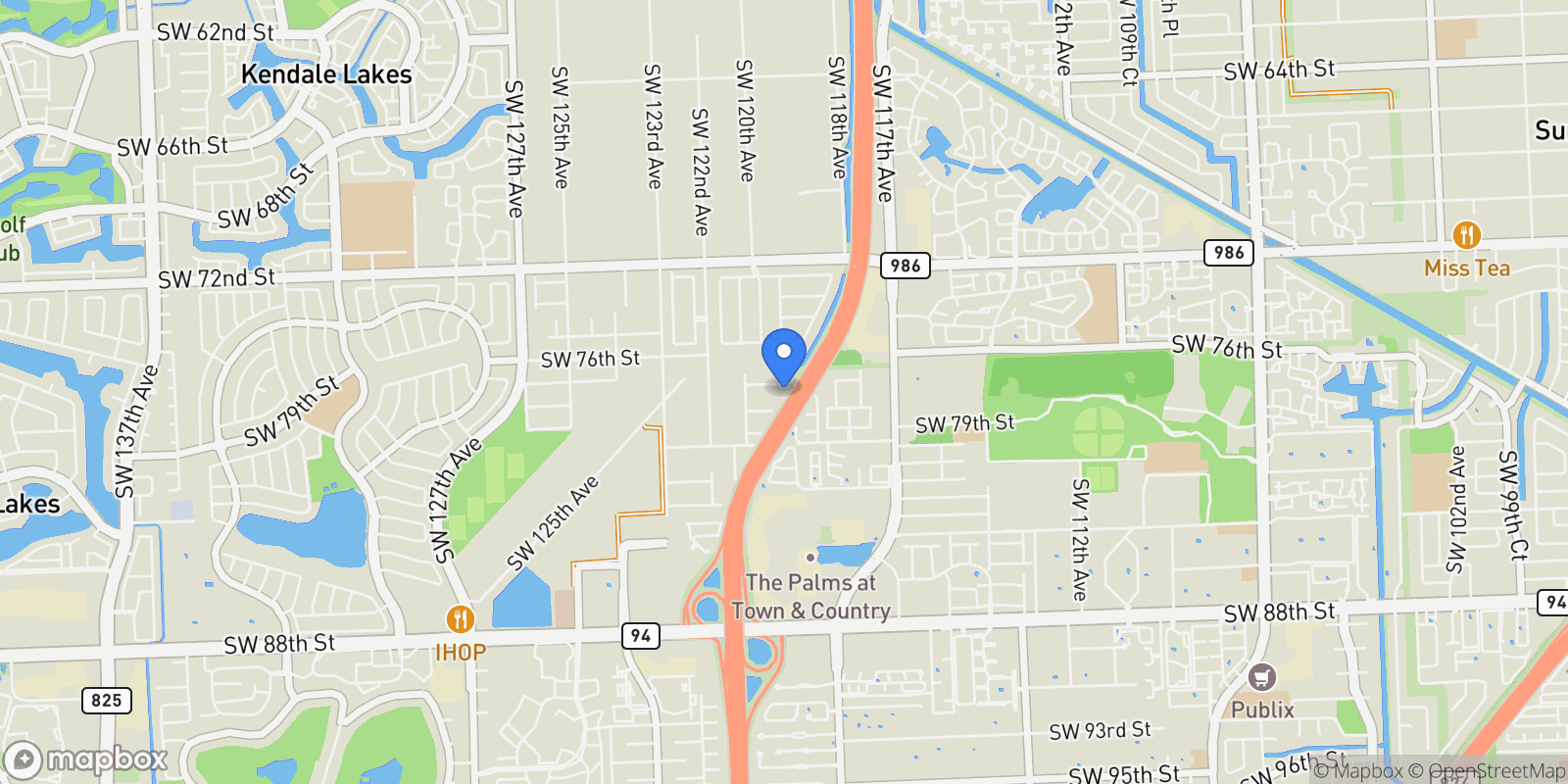 Map showing 12022 SW 77th Ter, Miami, Florida, United States.