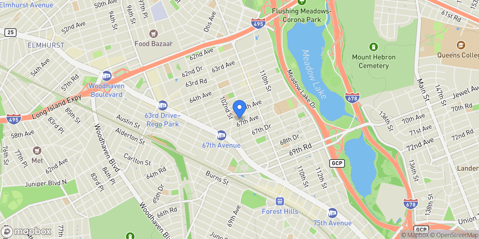 Map showing -30 66TH ROAD, New York, New York, United States.