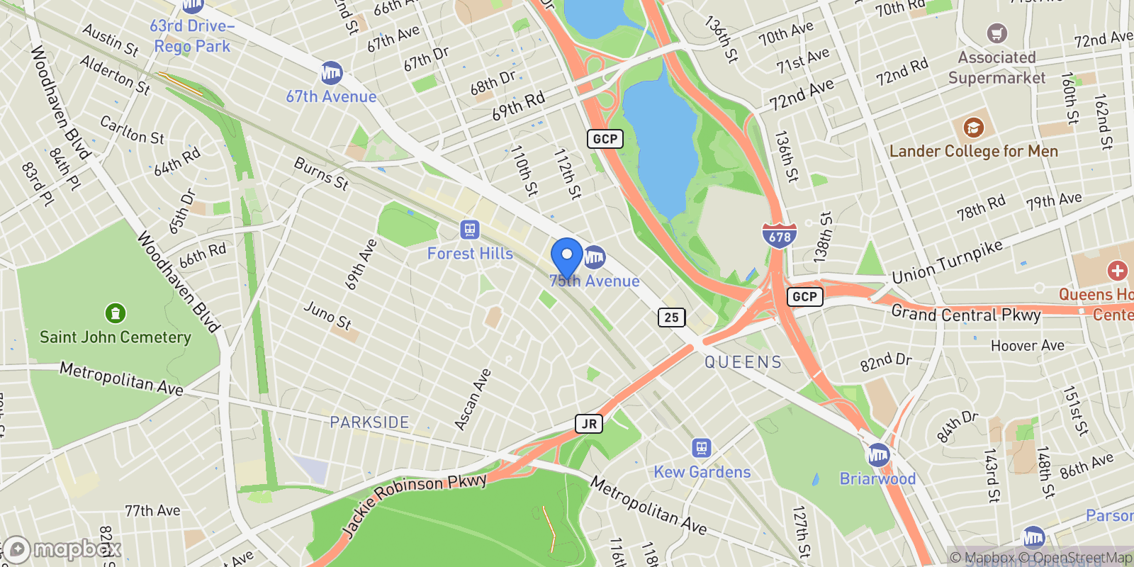 Map showing -02 AUSTIN STREET, New York, New York, United States.