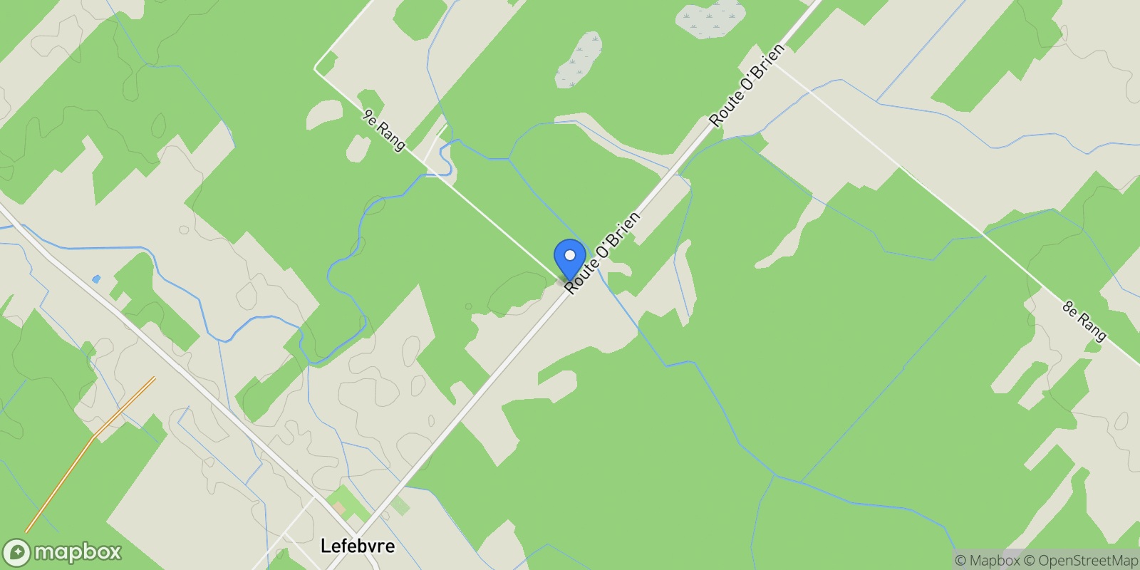 Map showing 320Z Route O'Brien, Lefebvre, Quebec, Canada.