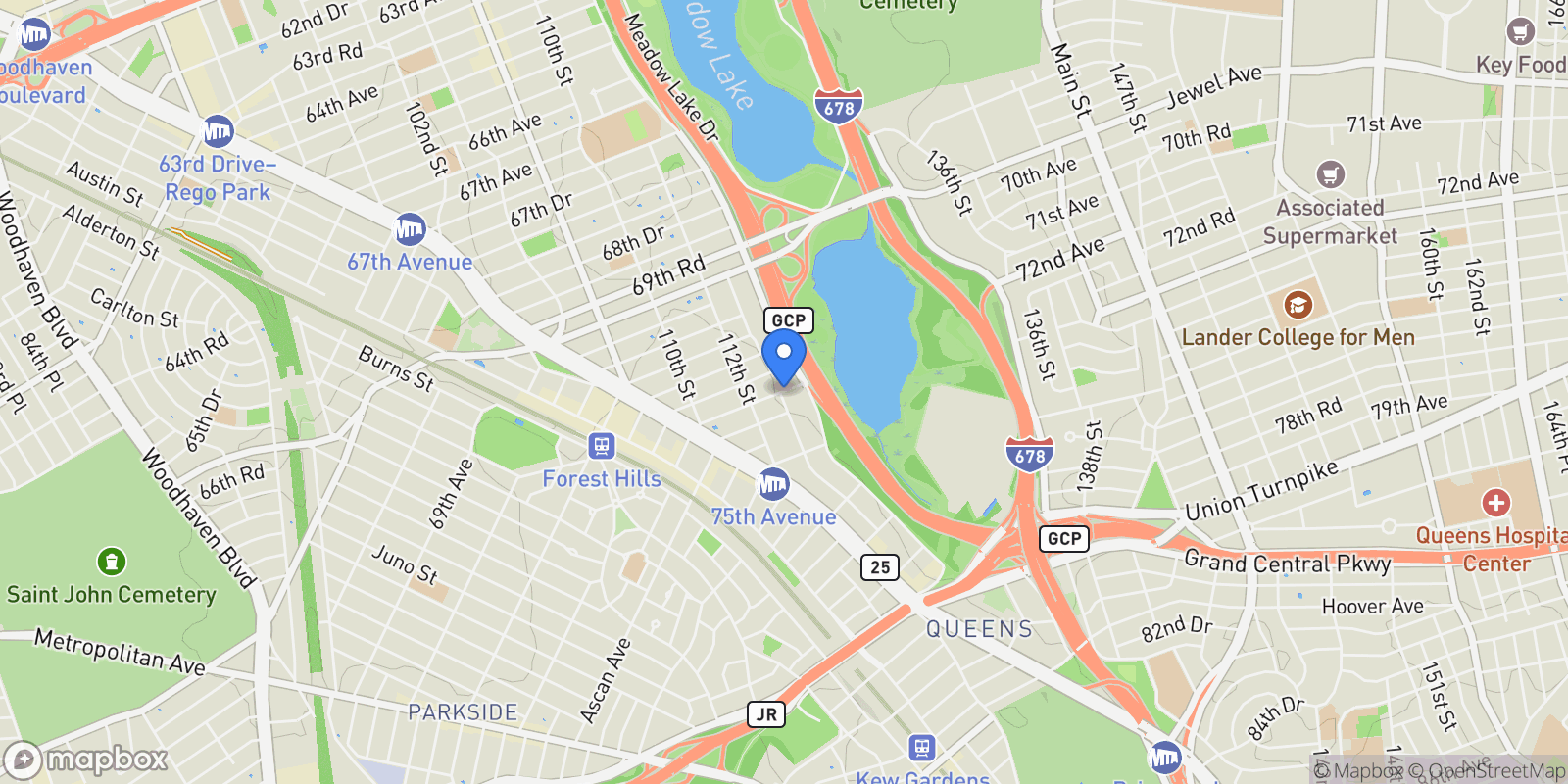 Map showing -14 72ND ROAD, New York, New York, United States.