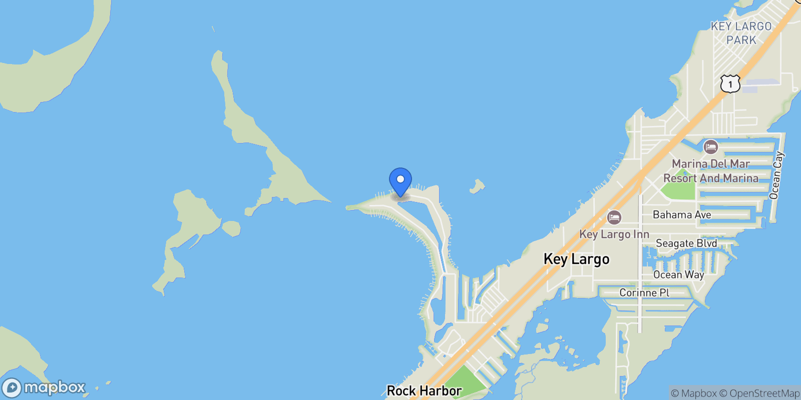 Map showing 68 Mutiny Pl, Key Largo, Florida, United States.