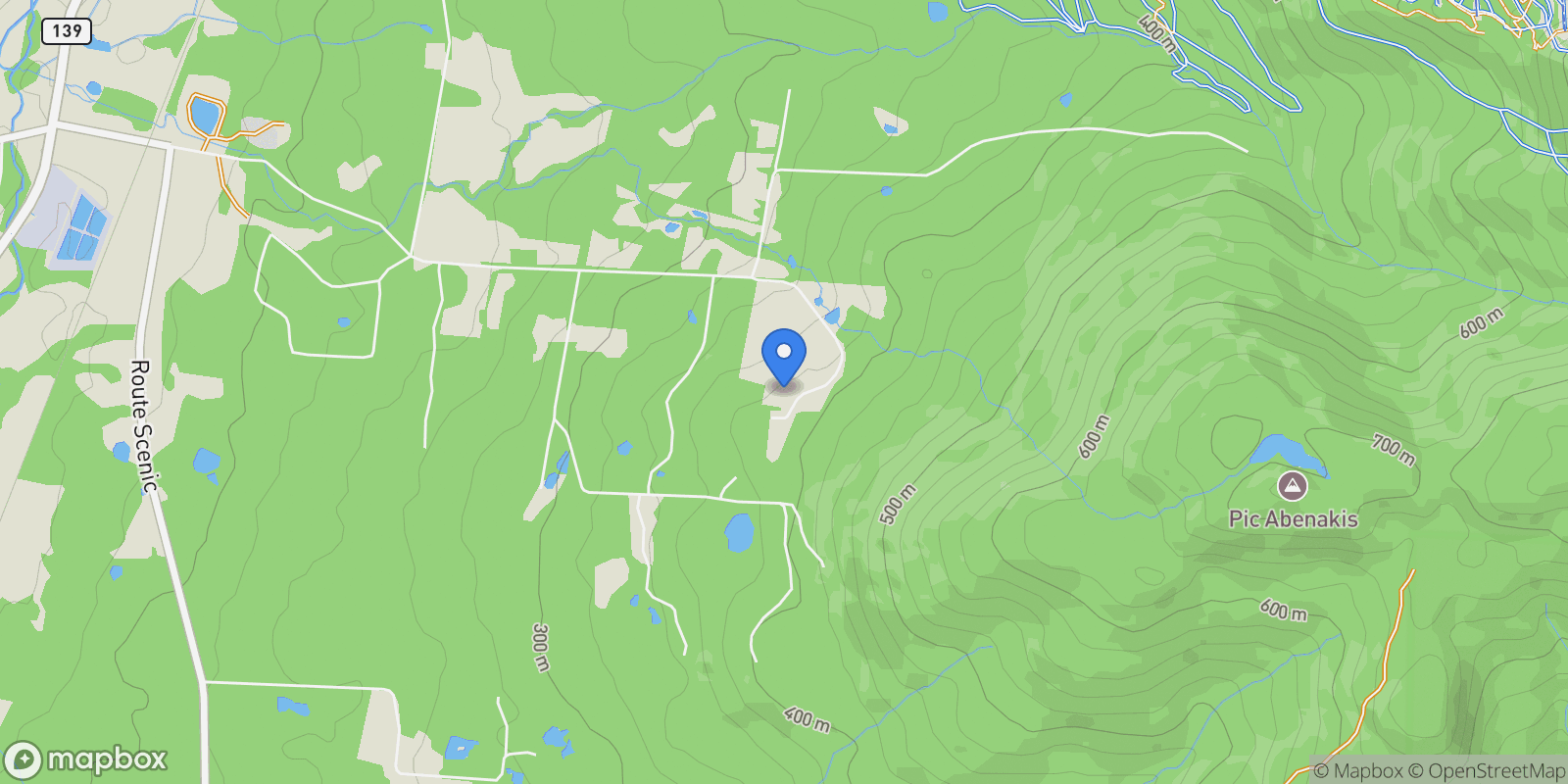 Map showing 45 Ch. de la Prairie, Sutton, Quebec, Canada.