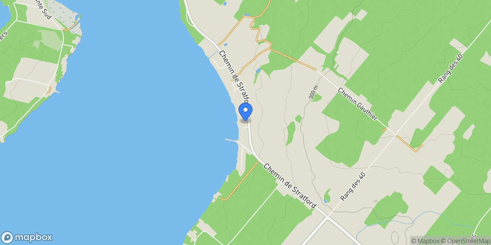 Map showing 854 Ch. de Stratford, Stratford, Quebec, Canada.
