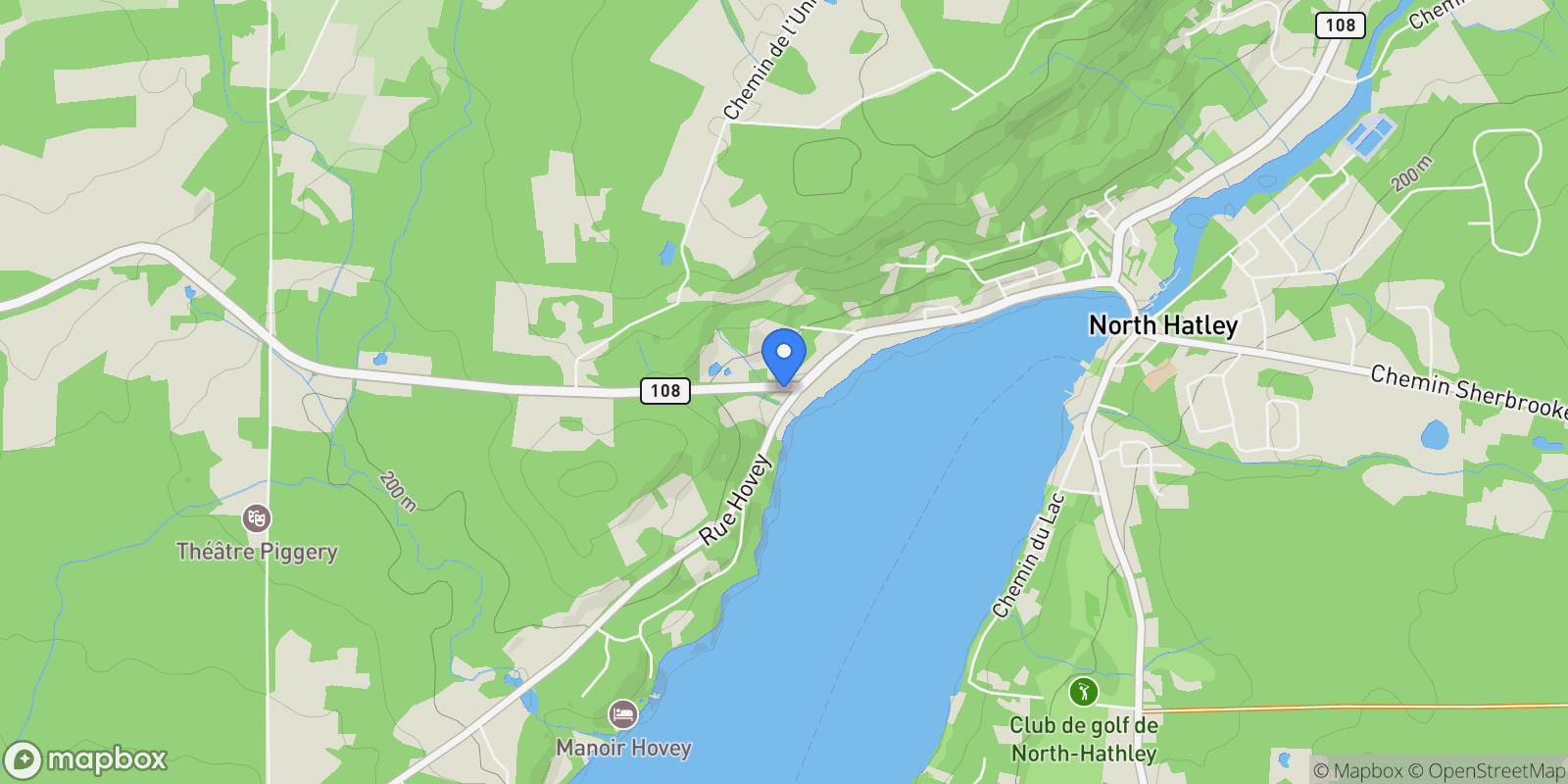 Map showing 4325 Ch. Magog, North Hatley, Quebec, Canada.