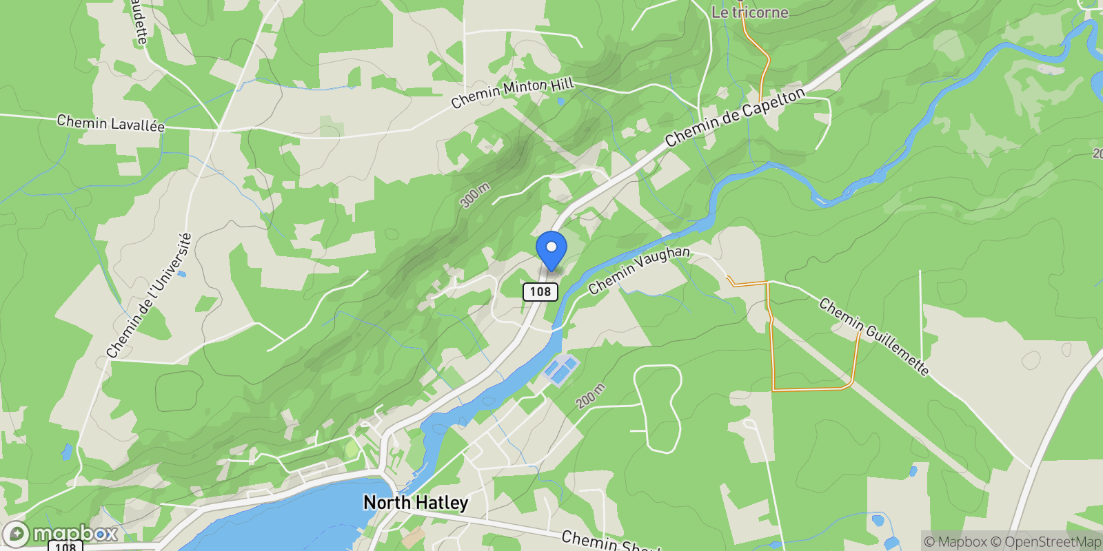 Map showing 3400 Ch. de Capelton, Hatley, Quebec, Quebec, Canada.