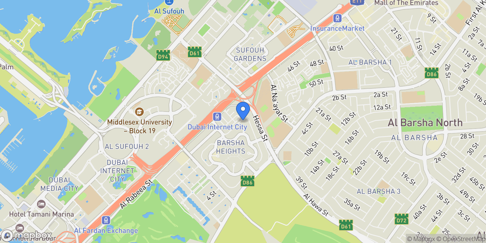 Map showing Al Sufouh 2, Al Sufouh, Dubai, Dubai, United Arab Emirates.
