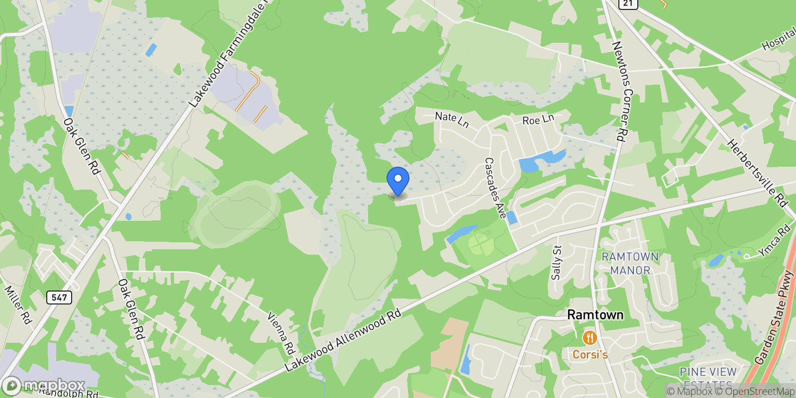 Map showing 66 Bryce Canyon Road, Howell, NJ 07728, Howell Township, New Jersey, United States.