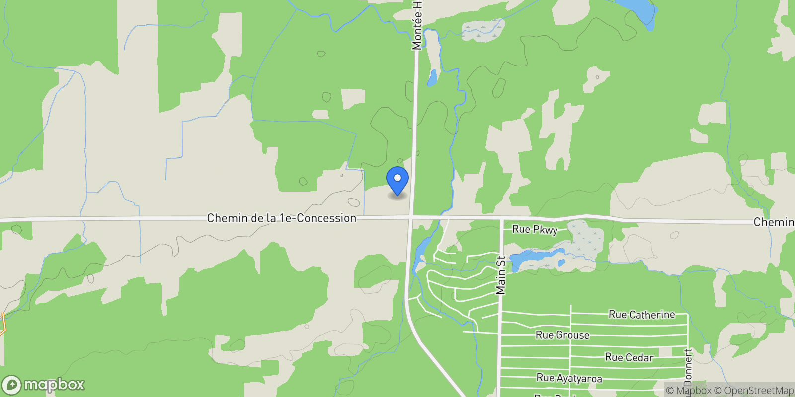 Map showing 2180 Mtée Herdman, Hinchinbrooke, Quebec, Canada.