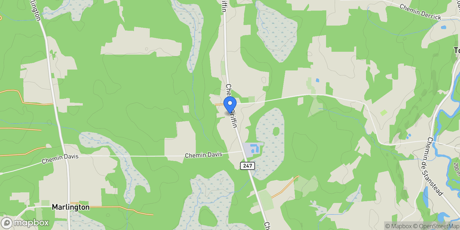 Map showing 3605Z Ch. Griffin, Ogden, Quebec, Canada.