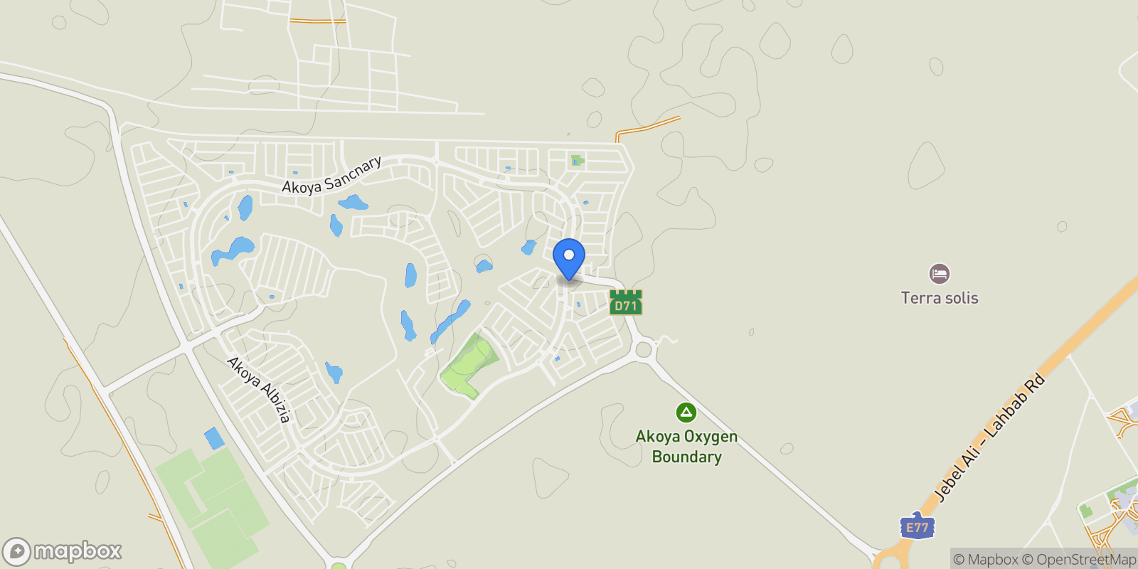 Map showing BELAIR The Trump Estates, DAMAC Hills, Dubai, Dubai, United Arab Emirates.