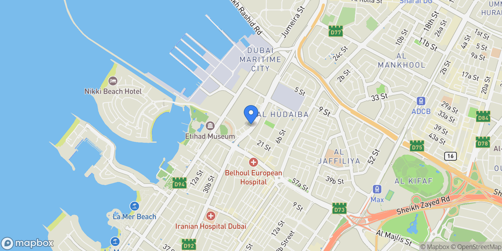 Map showing Talea, Maritime City, Dubai, Dubai, United Arab Emirates.