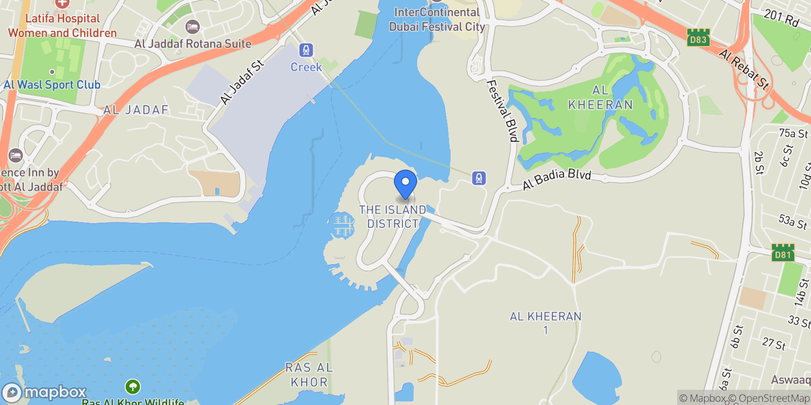 Map showing Damac Bay 2, Dubai Harbour, Dubai, Dubai, United Arab Emirates.