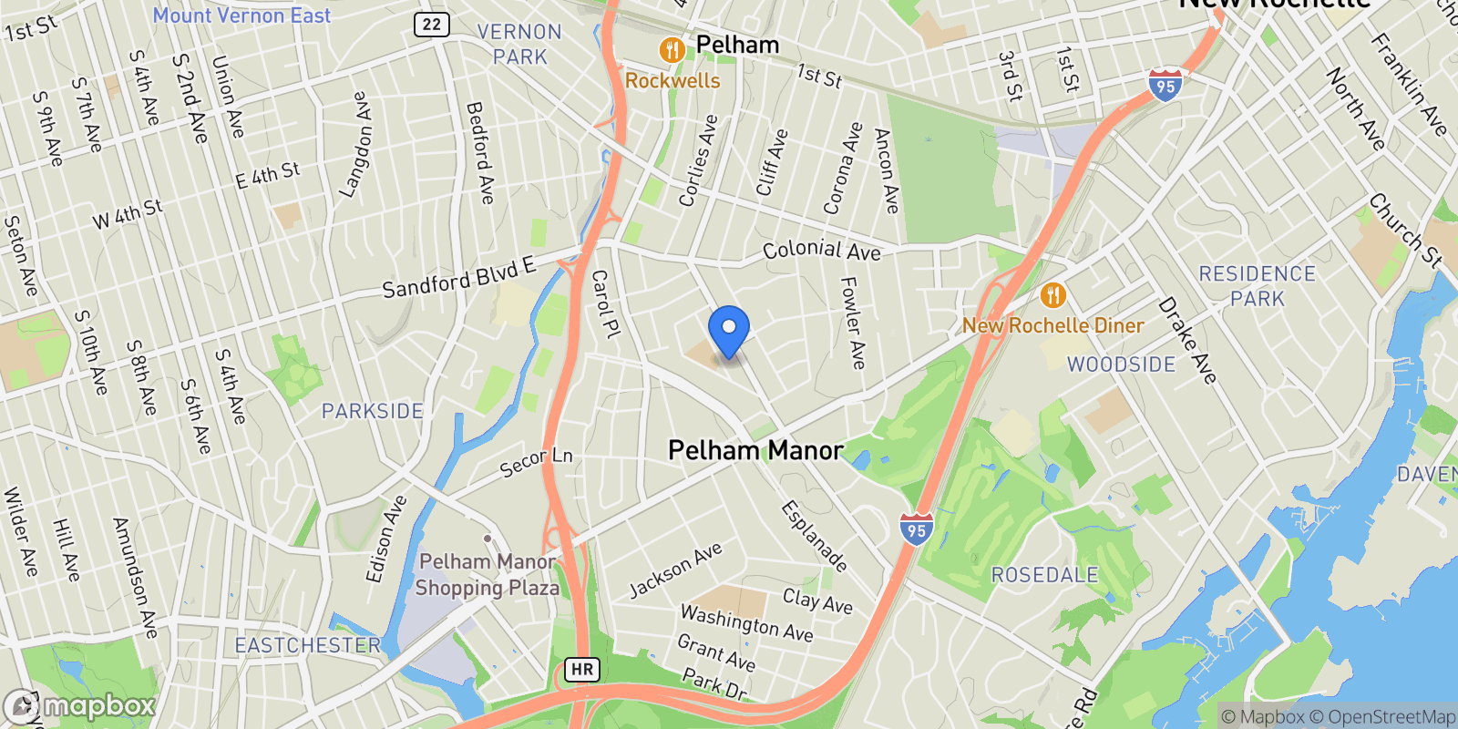 Map showing 506 Siwanoy Place, Pelham, NY 10803, Village of Pelham, New York, United States.